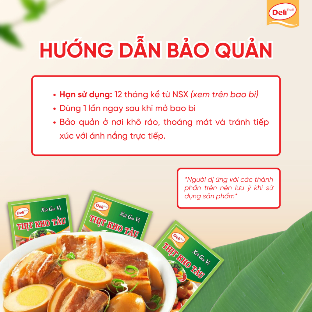 Combo Xốt Gia Vị Ướp Thịt Kho Tàu Deli Foods 80g – Chuẩn Vị, Tạo Màu, Không Cần Nêm Nếm