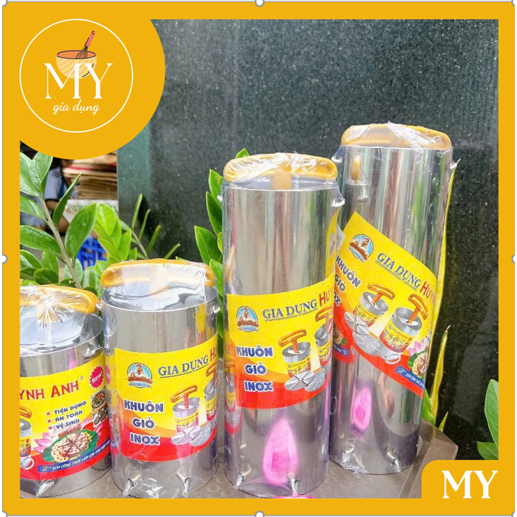 Dụng cụ làm giò chả lụa, khuôn chả thủ đủ kích thước (500g-2kg) - Khuôn inox làm chả lụa Huỳnh Anh cao cấp hàng dày đẹp.