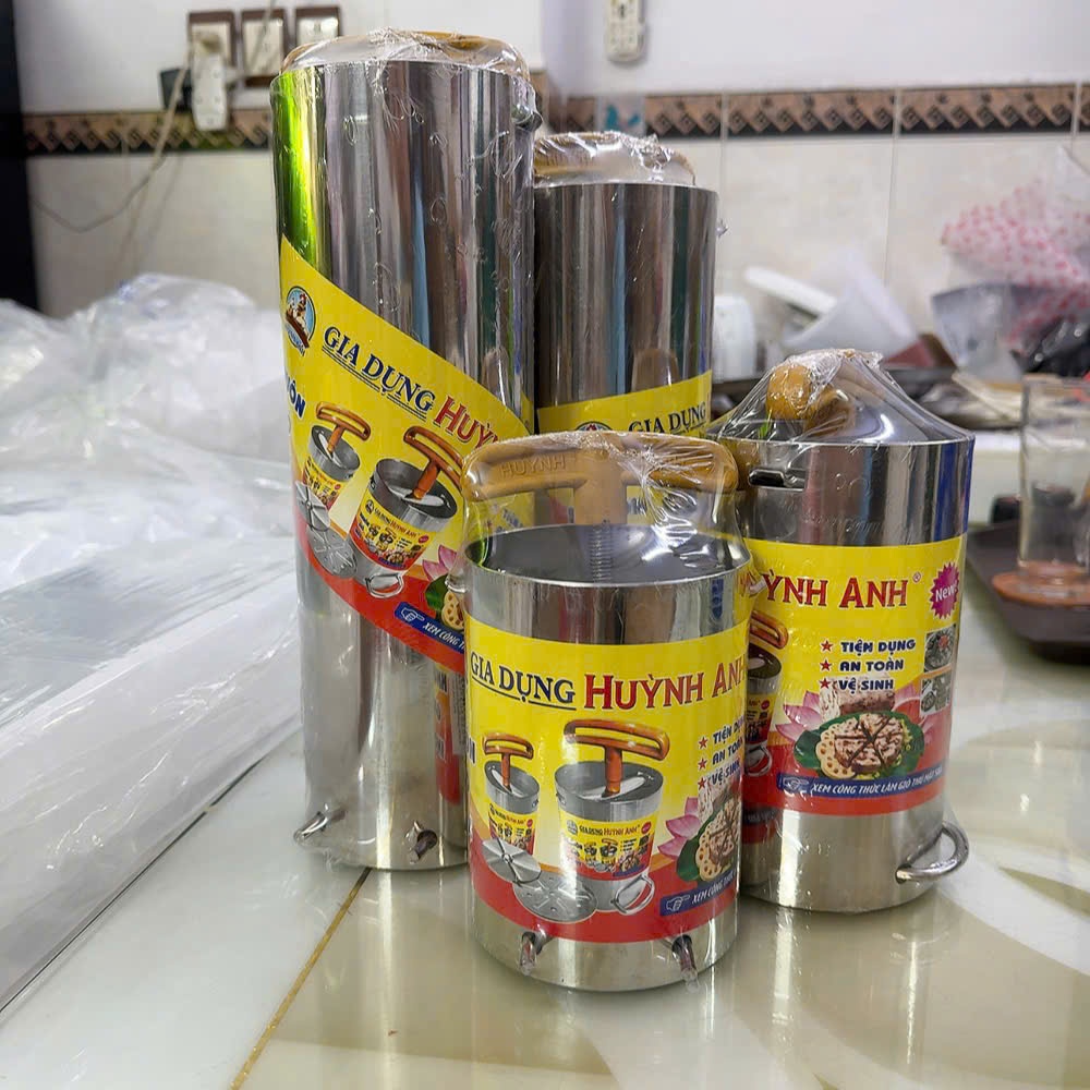 Dụng cụ làm giò chả lụa, khuôn chả thủ đủ kích thước (500g-2kg) - Khuôn inox làm chả lụa Huỳnh Anh cao cấp hàng dày đẹp.