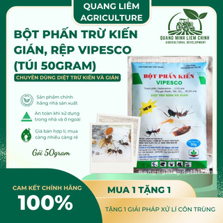 Bột Phấn Kiến VIPESCO (Túi 50gr) - Diệt trừ kiến tận ổ kiến gián, tiêu diệt côn trùng nhanh gọn
