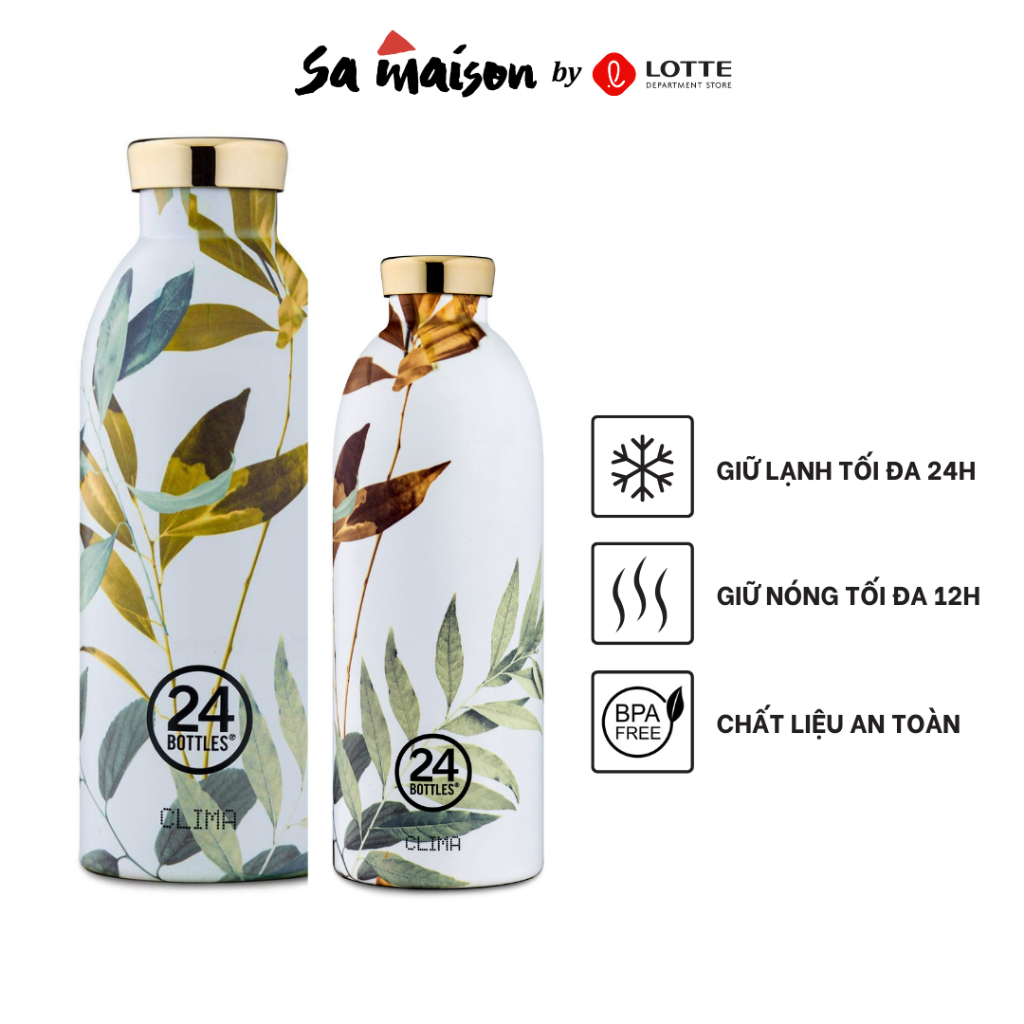 Ảnh Bình giữ nhiệt chân không 24Bottles Clima họa tiết Tivoli chất liệu thép không gỉ 1