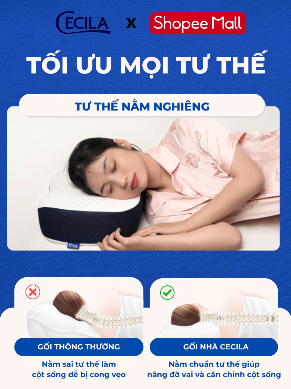 Ô - Gối Công Thái Họcecila Gối Nệm Y Tế Chất Liệu Cao Cấp