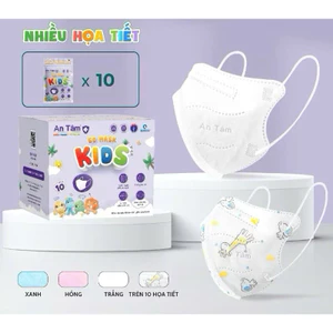 Thùng 100 cái - Khẩu trang y tế 6D kháng khuẩn Chống bụi mịn cho bé Chính Hãng AN TÂM