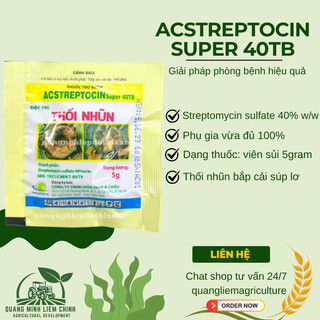 Chế phẩm xử lí thối nhũn ACSTREPTOCIN Super 40TB, trừ thối nhũn - Gói 5 gram viên sủi
