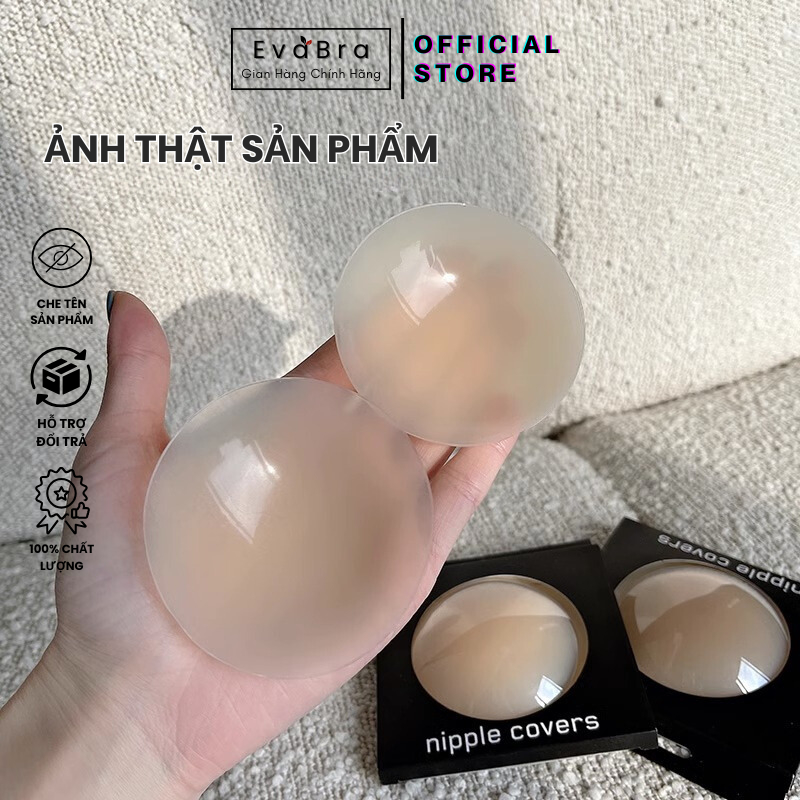 Miếng dán ngực silicon nhiệt tự thân Eva Bra dán ti siêu mỏng ôm khít,không keo,không bám bụi - 500