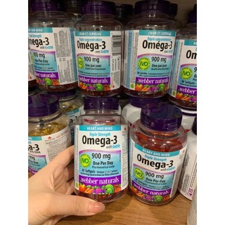 Combo 2  hộp Dầu cá Triple Strength Omega-3 EPA/DHA 900mg with CoQ10 Webber Naturals hộp 80 viên