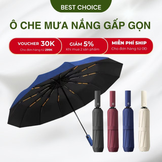 Ô Dù Che Mưa Che nắng gấp gọn Wameli 12 nan thép, cản gió tốt, chống thấm nước, gọn nhẹ dễ mang theo