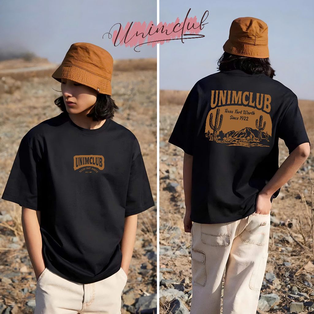 [100% Cotton] Áo Thun Unim Texas Form Unisex Basic Tay Lỡ Unim Store 100% Cotton Cao Cấp In Chữ - APU