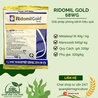 Thuốc Xử Lí Nấm Bệnh cây trồng RIDOMIL GOLD 68WG - Gói 100gram, sương mai, thán thư, đốm lá