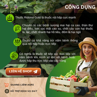 Thuốc Xử Lí Nấm Bệnh cây trồng RIDOMIL GOLD 68WG - Gói 100gram, sương mai, thán thư, đốm lá