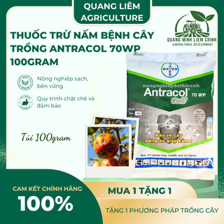 Chế phẩm xử lí nấm cây trồng ANTRACOL 70WP (100gram), áo giáp kẽm bảo vệ cây, dạng bột