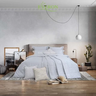 [120*190] Mẫu chăn ga chun chần 1m2*2m EVERON EPTC 25037 Kỷ Hà Xám vải Tencel