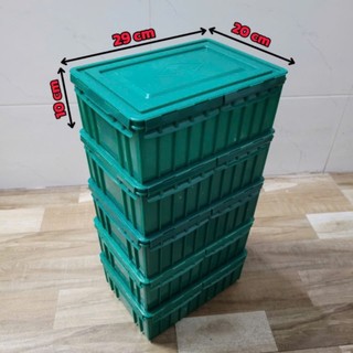 Combo 5-10 Hộp nhựa cũ đa năng có nắp đậy màu xanh lá đựng đồ sửa chữa kim khí đồ dùng cá nhân