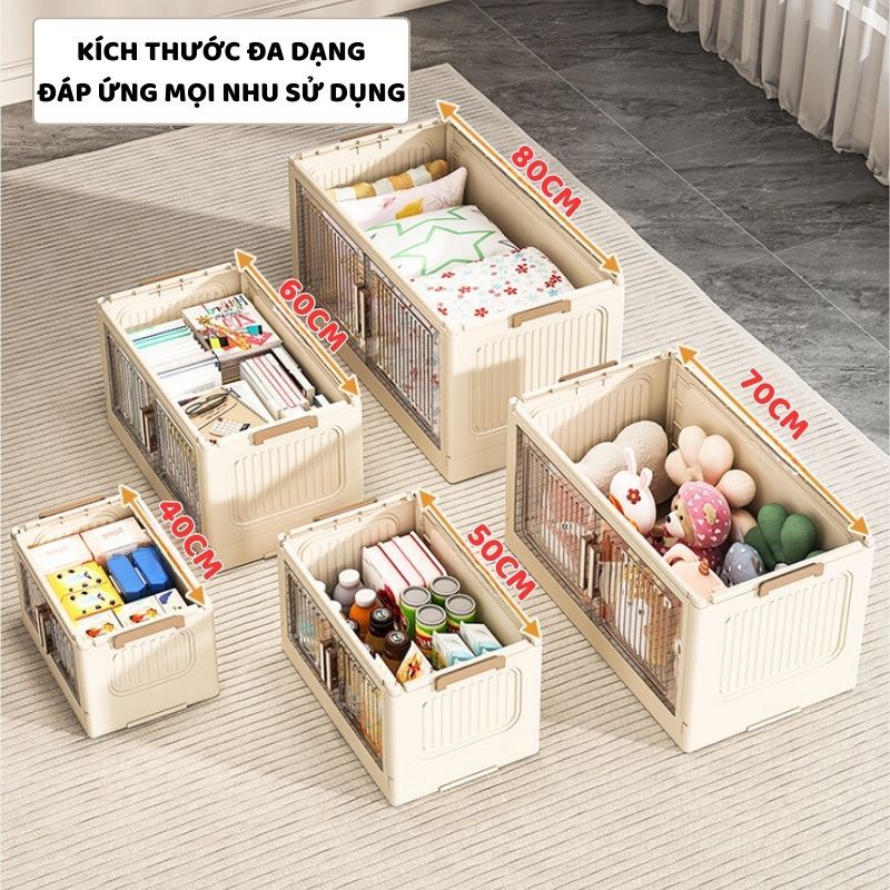 Tủ Đựng Sách ENODA HOME, Tủ Đựng Đồ Ăn Vặt, Đồ Chơi, Tủ Nhựa Gấp Gọn Bánh Xe Lớn, Màu Trắng Sang Trọng TUN048