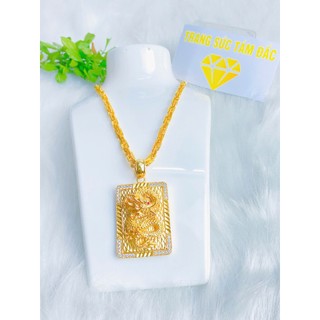 Dây chuyền Trang sức  mặt  rồng xanh sang trọng đẳng cấp mạ vàng 18K cao cấp dành cho nam giới - Trang sức Tám đắc