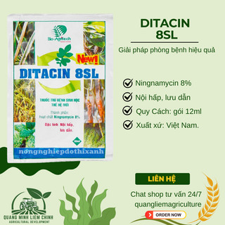 Thuoc Xử Lí Nam Benh Ditacin 8sl - Hết Héo Rũ, Benh Khảm, Sương Mai, Vàng Lá (Gói 12ml)