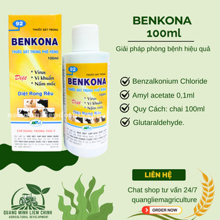 Chế Phẩm Sát Khuẩn Benkona Minh Ngân - Diệt Rêu, Nấm Mốc Trên Giá Thể Trồng Hoa Lan (100ml)