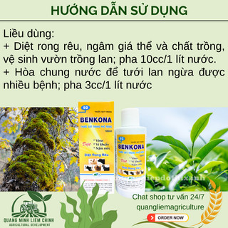 Chế Phẩm Sát Khuẩn Benkona Minh Ngân - Diệt Rêu, Nấm Mốc Trên Giá Thể Trồng Hoa Lan (100ml)