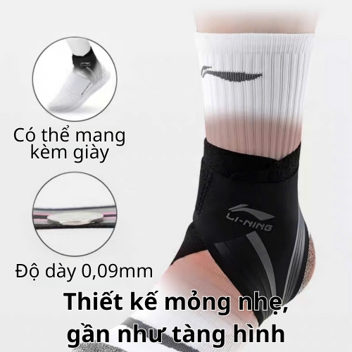 Băng quấn cổ chân LINING LDEU157, băng quấn cố định khớp chân hạn chế chấn thương cõ dãn đàn hồi tốt