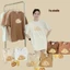 Áo thun form rộng YUSTUDIO chất cotton khô 3158, áo thun nam nữ form rộng mẫu Bánh Sừng Trâu