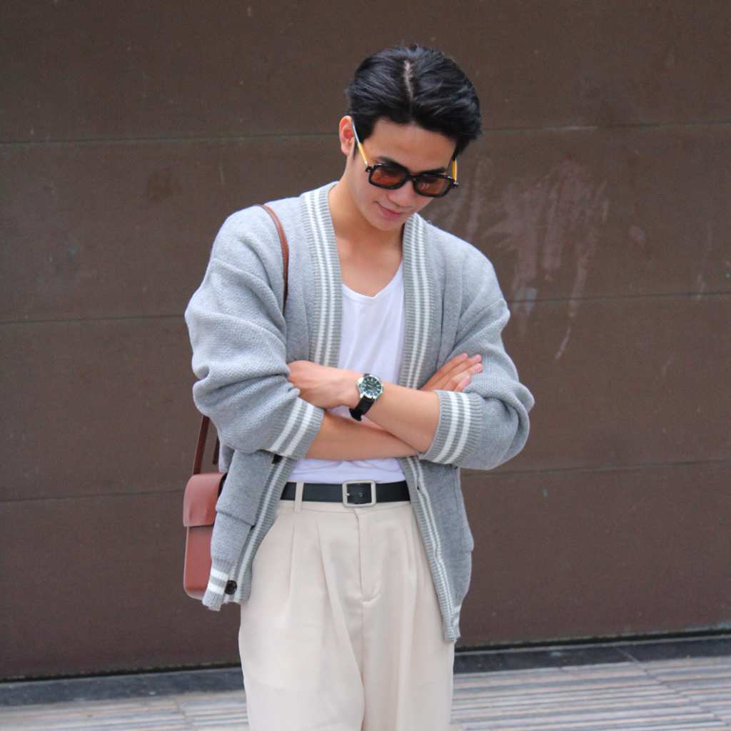 Áo khoác len cardigan nam cổ chữ V dài tay thu đông form rộng phong cách Hàn Quốc Halley N28
