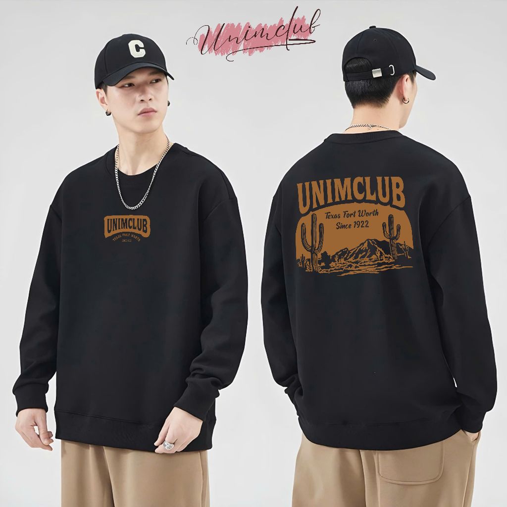 [Nỉ Cao Cấp] Áo Sweater Unim Texas Nỉ Chân Cua Cao Cấp Dài Tay Thu Đông Form Unim Fashion SWT03