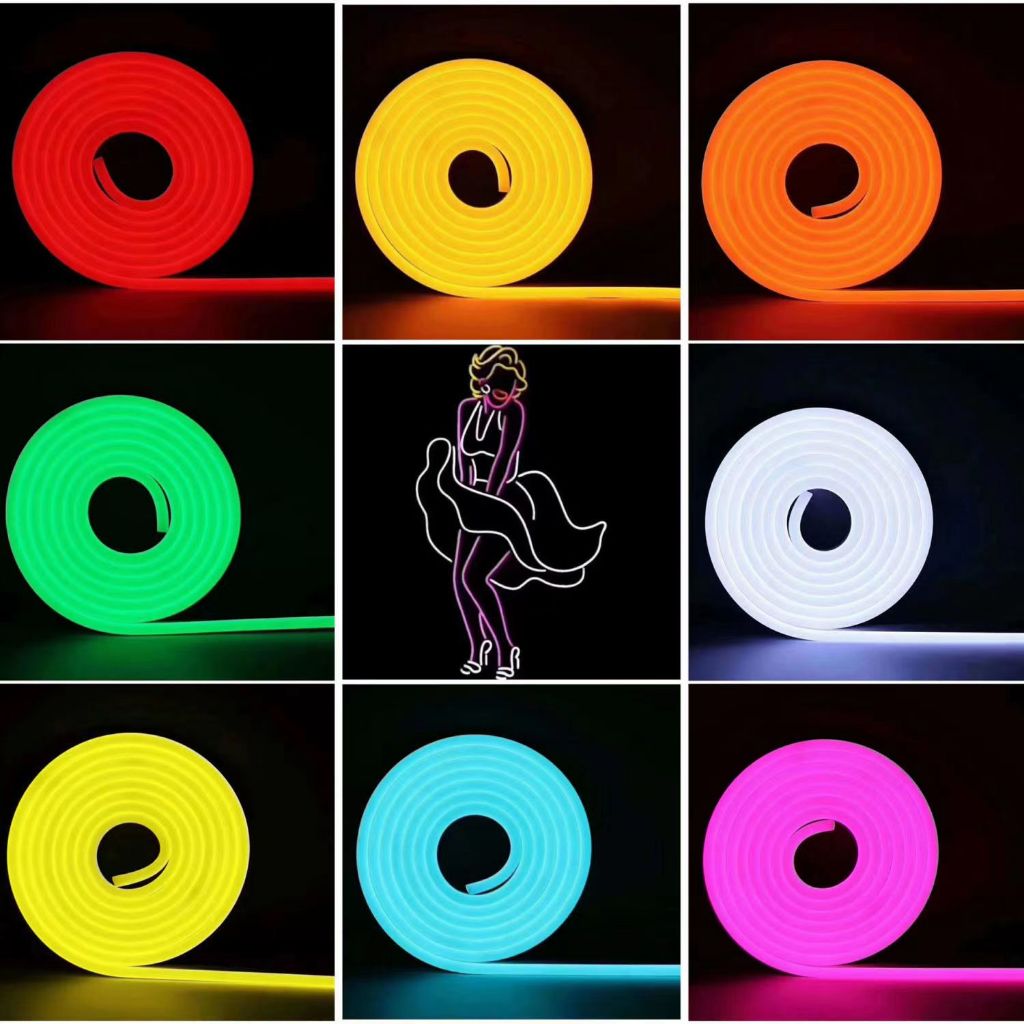 Cuộn 5 mét dây đèn Led Neon 12V, màu trắng, vàng, đỏ, xanh, tím, hồng ...