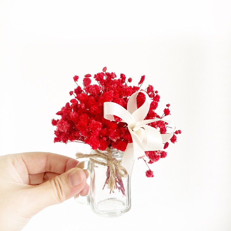 Bình hoa khô Mini thuỷ tinh vintage - Trang trí bàn làm việc phong cách Boho, tươi sáng độc đáo LH01