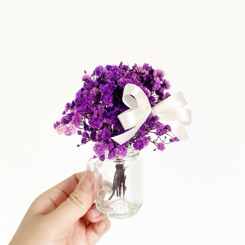 Bình hoa khô Mini thuỷ tinh vintage - Trang trí bàn làm việc phong cách Boho, tươi sáng độc đáo LH01
