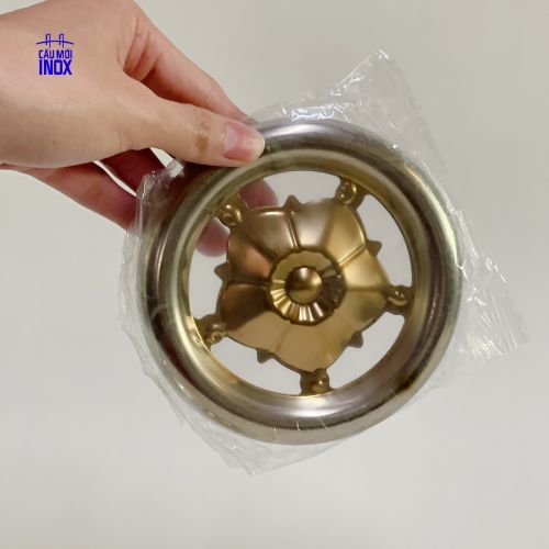 Hoa mai vàng inox 304, phụ kiện trang trí cổng, hàng rào, hành lang, kích thước 100mm, 120mm