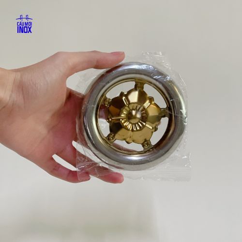 Hoa mai vàng inox 304, phụ kiện trang trí cổng, hàng rào, hành lang, kích thước 100mm, 120mm