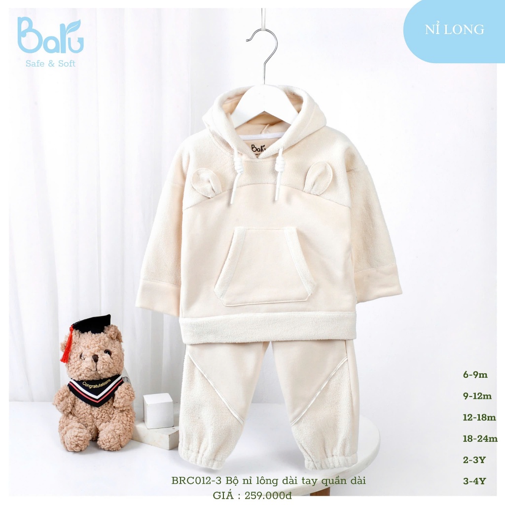Bộ nỉ lông dài tay quần dài