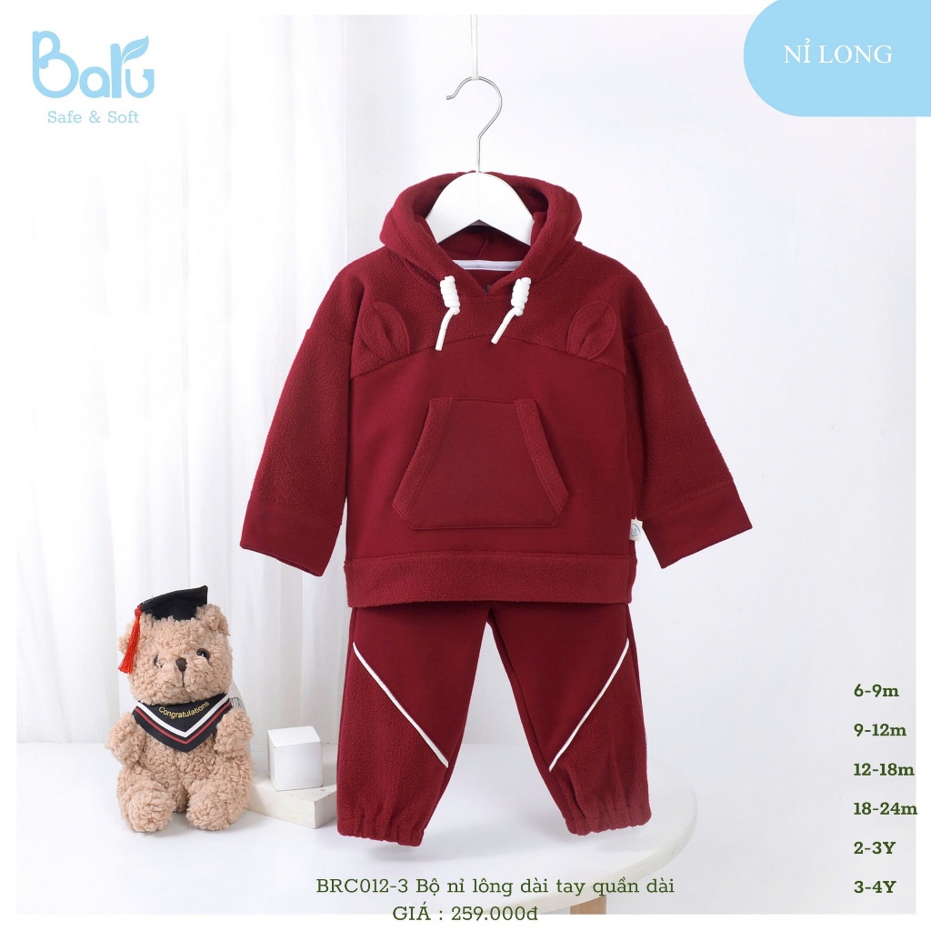 Bộ nỉ lông dài tay quần dài