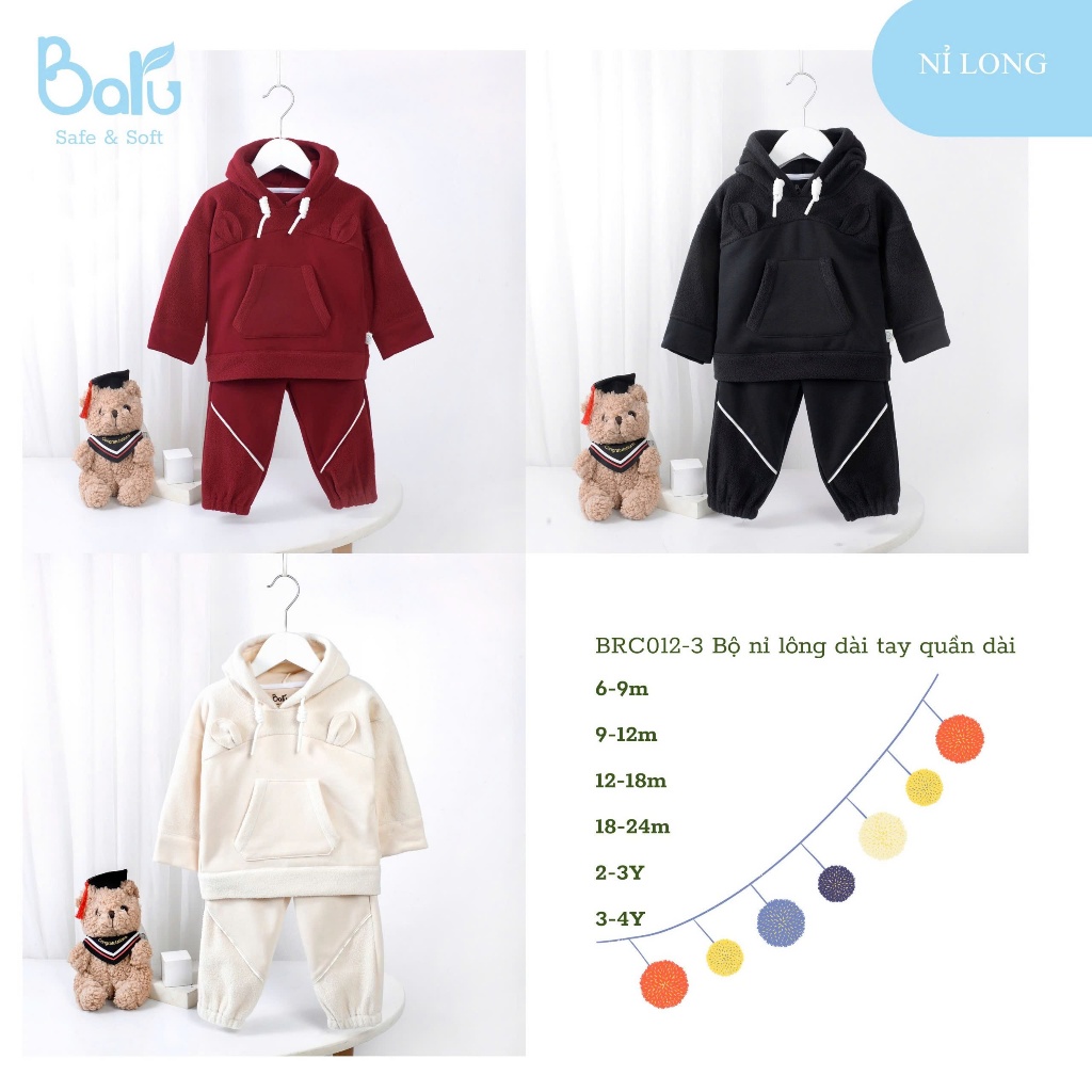 Bộ nỉ lông dài tay quần dài