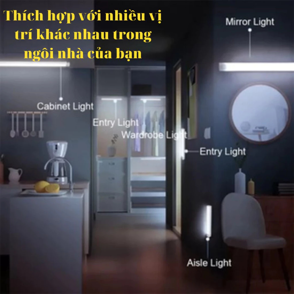 Đèn led cảm biến chuyển động đèn ngủ không dây cổng sạc usb gắn tường tủ bếp nhà vệ sinh cầu thang CLEER