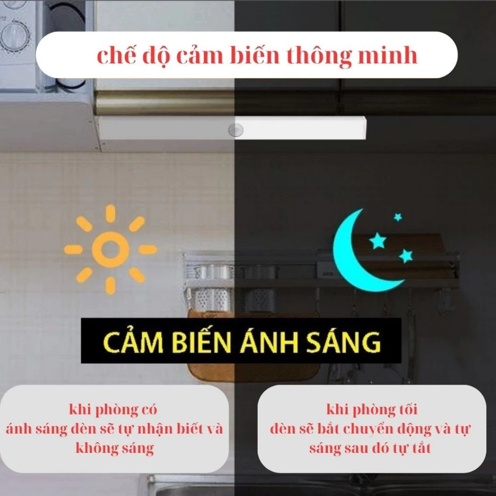 Đèn led cảm biến chuyển động đèn ngủ không dây cổng sạc usb gắn tường tủ bếp nhà vệ sinh cầu thang CLEER