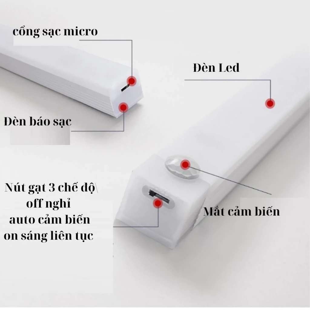 Đèn led cảm biến chuyển động đèn ngủ không dây cổng sạc usb gắn tường tủ bếp nhà vệ sinh cầu thang CLEER