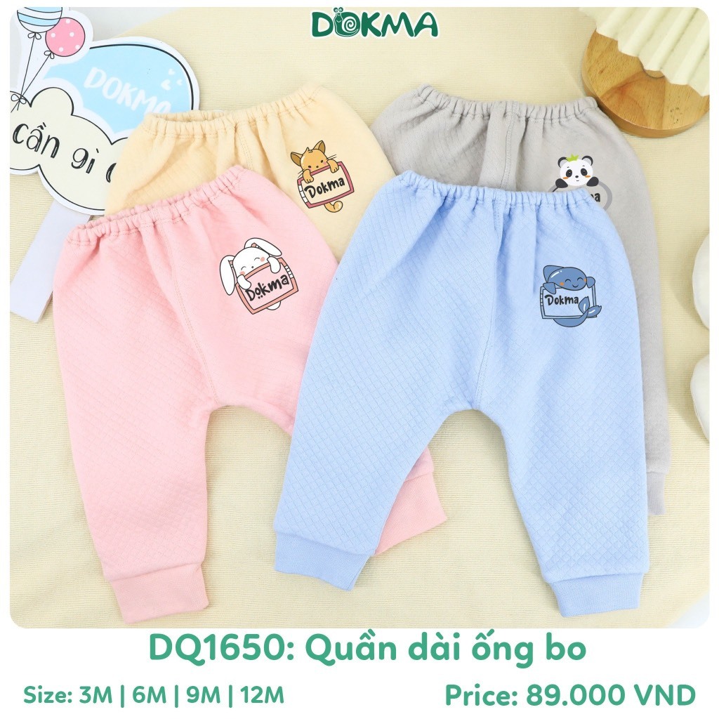 (5-13kg) Quần Nỉ Bé Trai, Bé Gái In Hình Đáng Yêu DOKMA DQ1228 DQ1650 DQ2561
