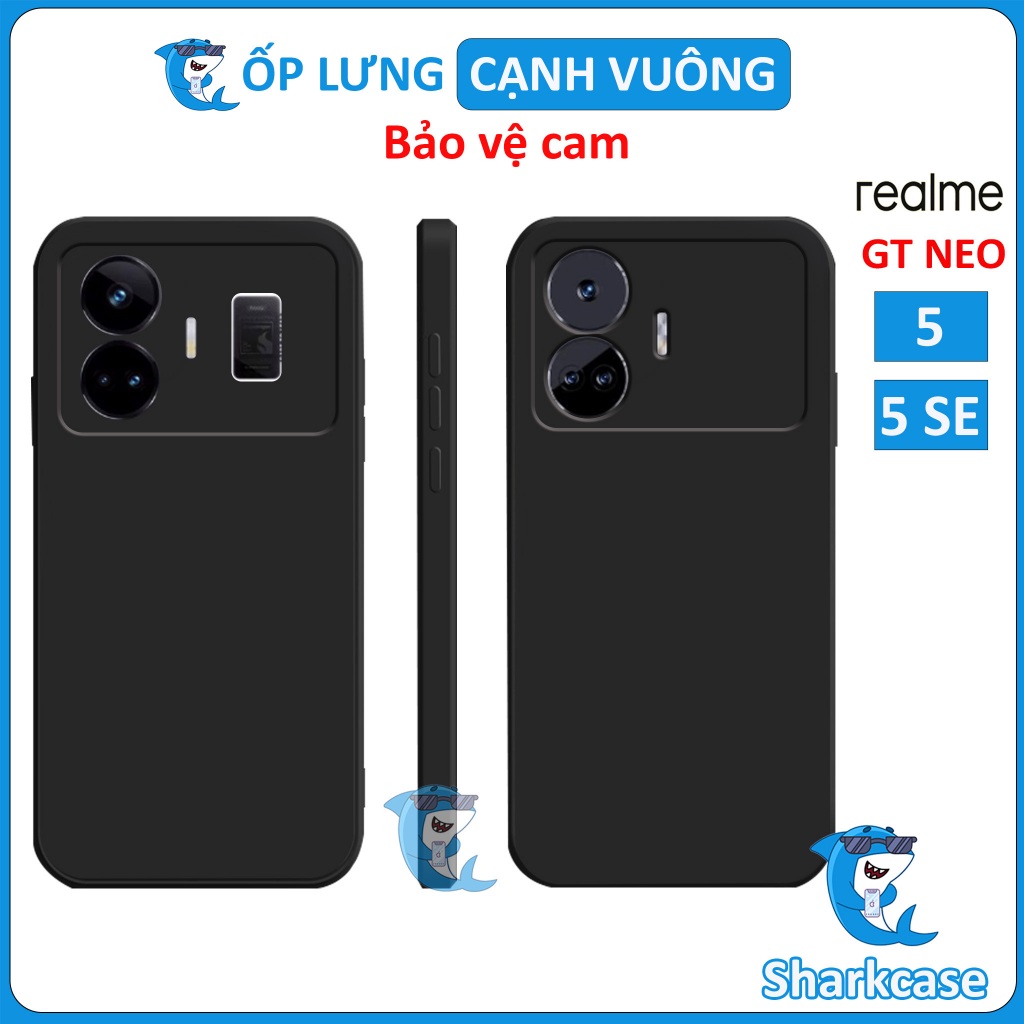 Ốp lưng Realme GT Neo 5 / 5 SE viền cạnh vuông bảo vệ cam điện thoại nhựa TPU dẻo chống bẩn bụi sốc