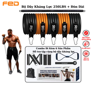 Bộ Dây Kháng Lực Tập Gym, Dây Kháng Lực Hỗ Trợ Tập Luyện Tại Nhà Bộ 250LBS ( 1 Đổi 1 Trong 7 Ngày)