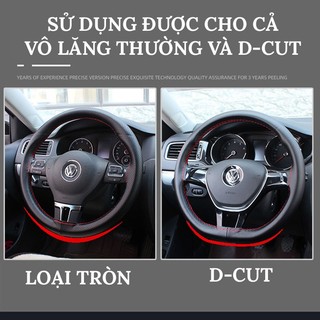 Vỏ Bọc Vô Lăng Tự Khâu Tay Bằng Da PU Mềm Mại Kèm Kim Và Chỉ May Tiện Lợi – Dùng Cho Vô Lăng Size 38cm