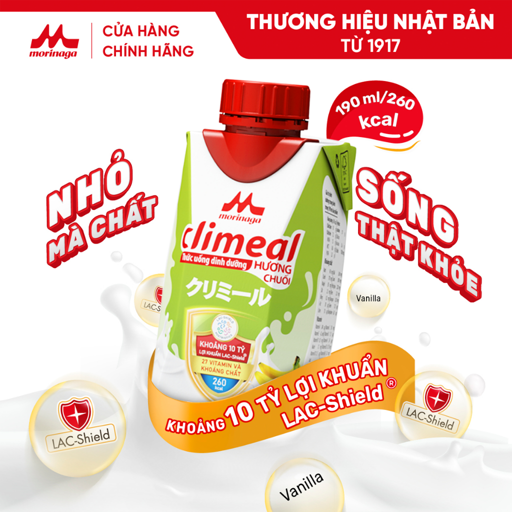 Ảnh Climeal - Thức uống dinh dưỡng - Thùng 24 hộp 190ml - Hương chuối 3