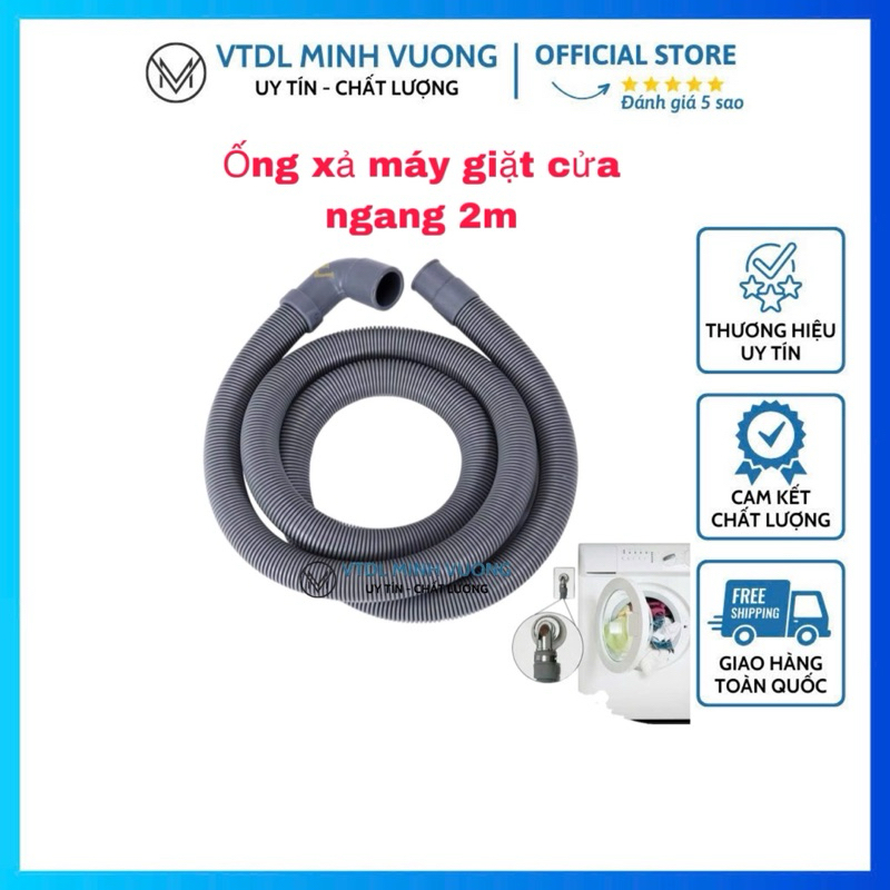 Ống xả máy giặt cửa ngang dài 2m dây xám
