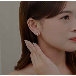 Khuyên tai nam nữ LAMY Basic Hoop Earrings Rose Gold 3292