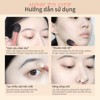 Phấn Tạo Khối Và Bắt Sáng 4 Ô JUDYDOLL Highlight & Contour Palette Chính Hãng - Bebeau