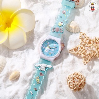 Đồng Hồ Đeo Tay Kuromi / Melody / Cinnamonroll Xinh Xắn Dây Đeo Sillicon Cao Cấp Kèm Sticker Đáng Yêu Cho Bé