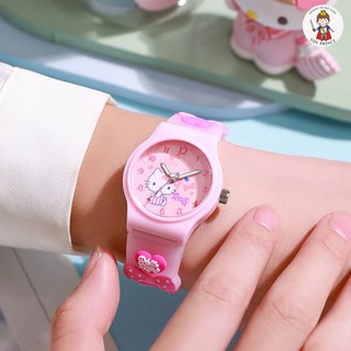 Đồng Hồ Đeo Tay Kuromi / Melody / Cinnamonroll Xinh Xắn Dây Đeo Sillicon Cao Cấp Kèm Sticker Đáng Yêu Cho Bé