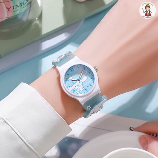 Đồng Hồ Đeo Tay Kuromi / Melody / Cinnamonroll Xinh Xắn Dây Đeo Sillicon Cao Cấp Kèm Sticker Đáng Yêu Cho Bé
