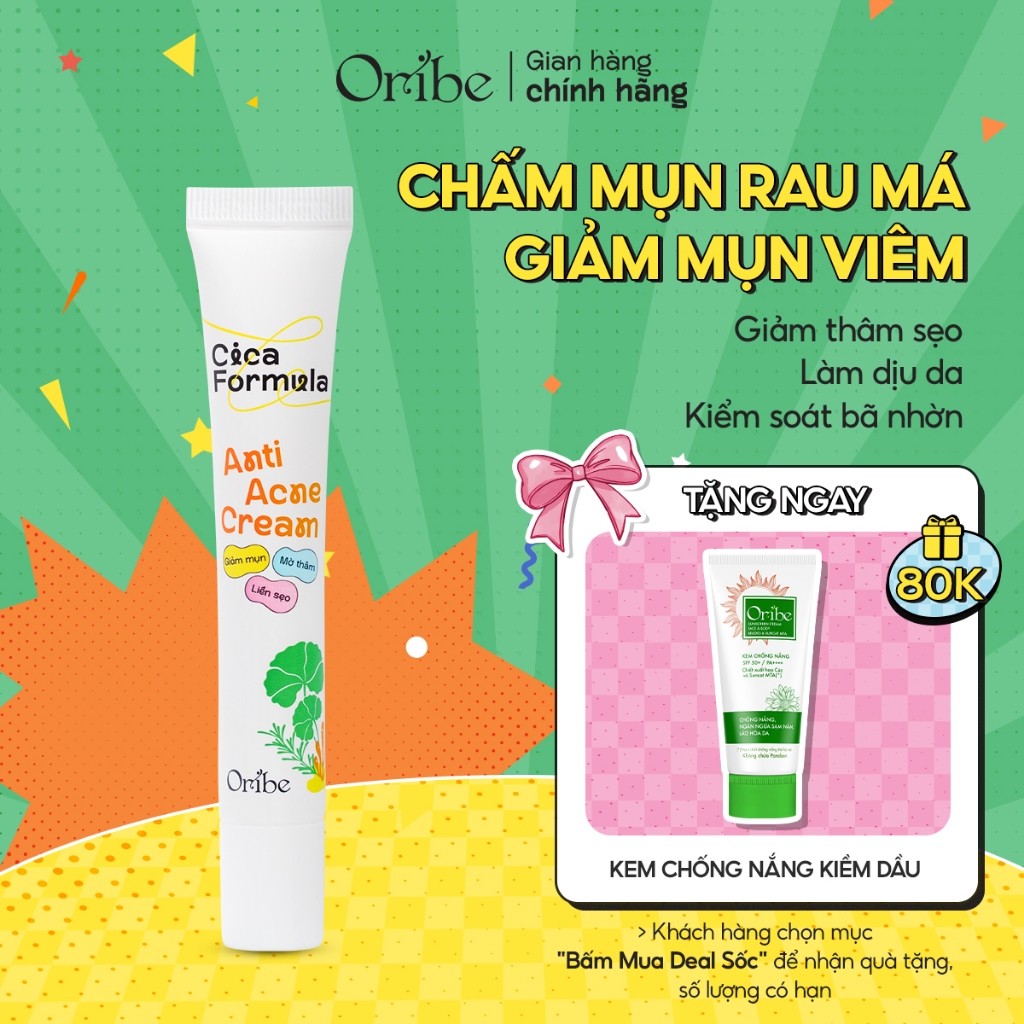 Kem chấm mụn rau má Oribe giảm mụn mờ thâm ngăn ngừa sẹo mụn 20g ...