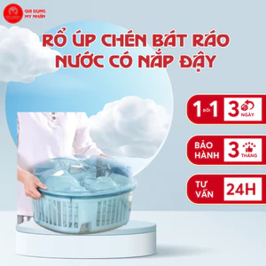 Rổ Úp Chén Bát Ráo Nước Có Nắp Đậy Tiện Dụng Cho Nhà Bếp
